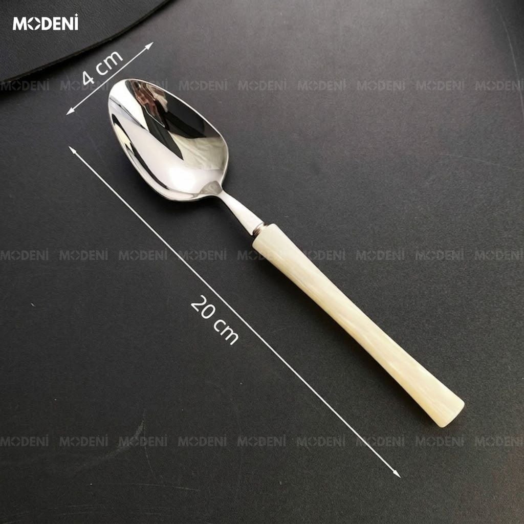 Bộ Dao Muỗng Nĩa Milano Thép Inox 304 Cán Sứ Tinh Tế Hiện Đại Cho Căn Hộ Tối Giản