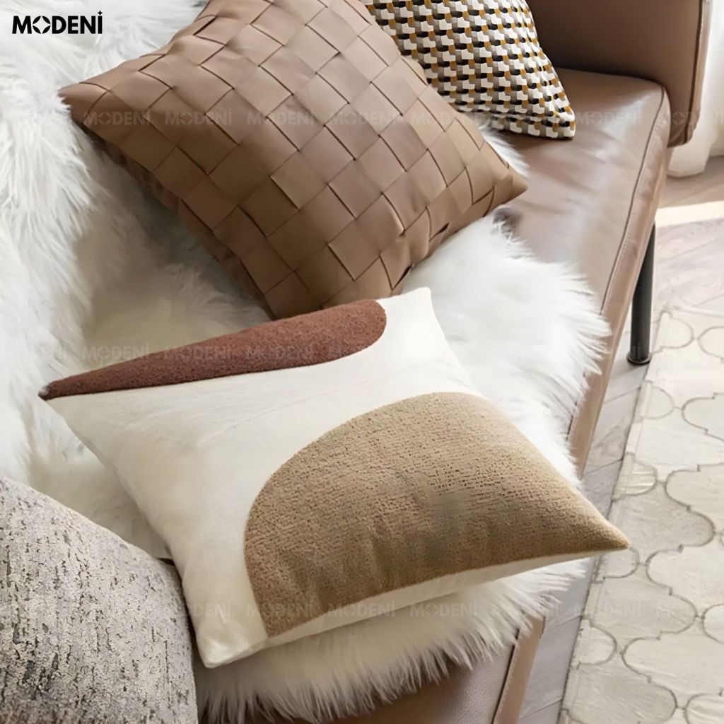 Vỏ Gối Sofa Ether – Vải Lông Cừu Nhân Tạo Cao Cấp Đối Xứng May Ẩn Tối Giản