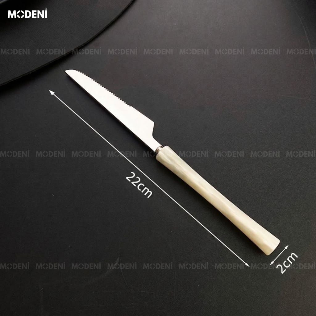 Bộ Dao Muỗng Nĩa Milano Thép Inox 304 Cán Sứ Tinh Tế Hiện Đại Cho Căn Hộ Tối Giản