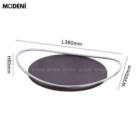 khay oval cedar inox gỗ decor bàn ăn sang trọng