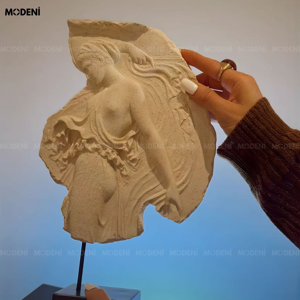 Tượng Trang Trí Sereia Đá Kết Cao Cấp Điểm Nhấn Cho Tủ Kệ Sách Hiện Đại