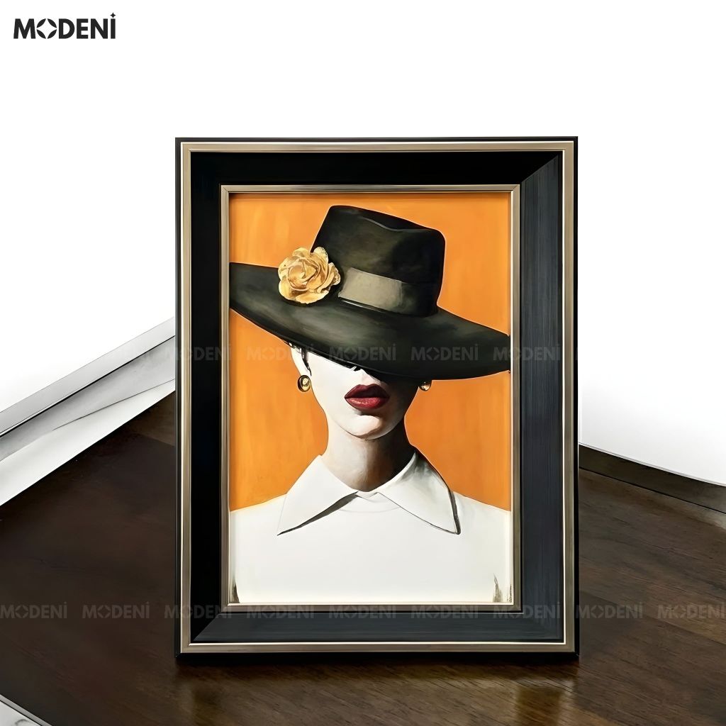 Khung Ảnh Perin Gỗ Phối Thủy Tinh Họa Văn Đen Ánh Kim Sang Trọng Cho Không Gian Hiện Đại