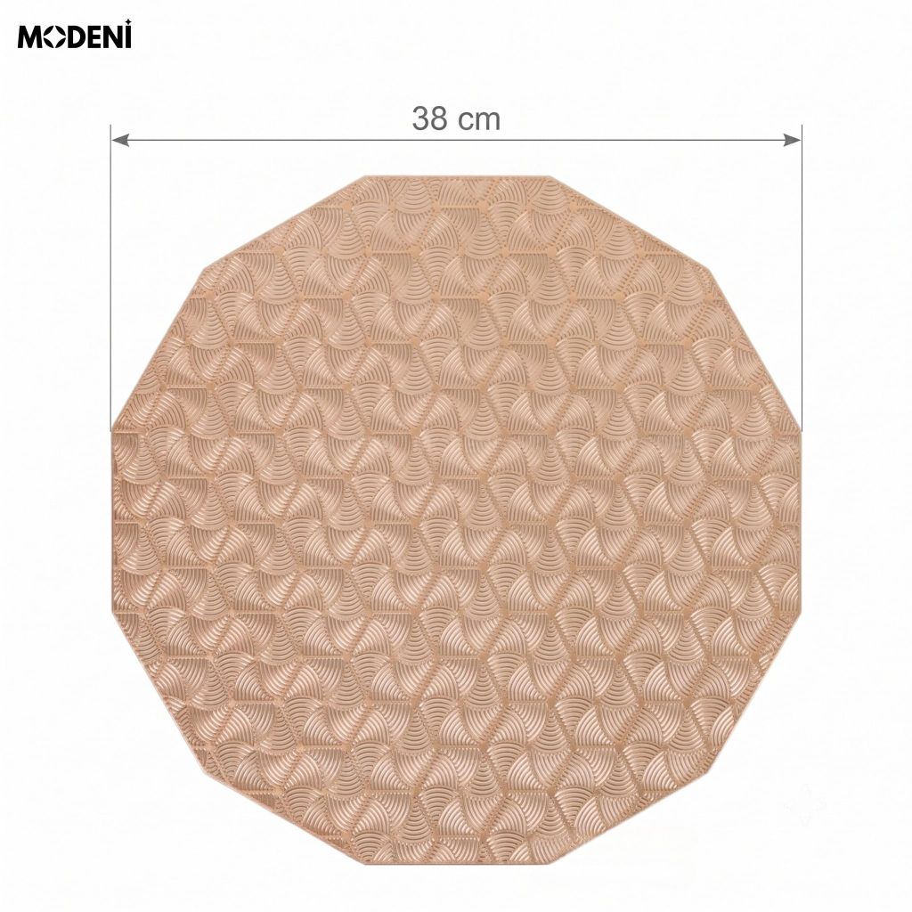 Tấm Lót Bàn Ăn Octavia Placemat PVC Giả Da Cao Cấp Dập Nổi Vân Vảy Cá Vàng Đồng Chống Thấm Cách Nhiệt Cho Bàn Tiệc Hiện Đại