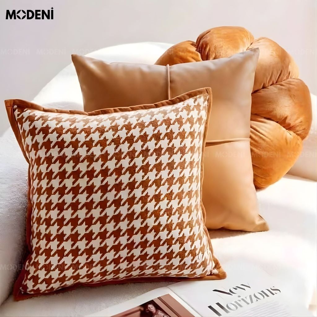 Set Vỏ Gối Sofa Caramel Luxe Cao Cấp Phong Cách Tân cổ điển Sạng Trọng Đẳng Cấp