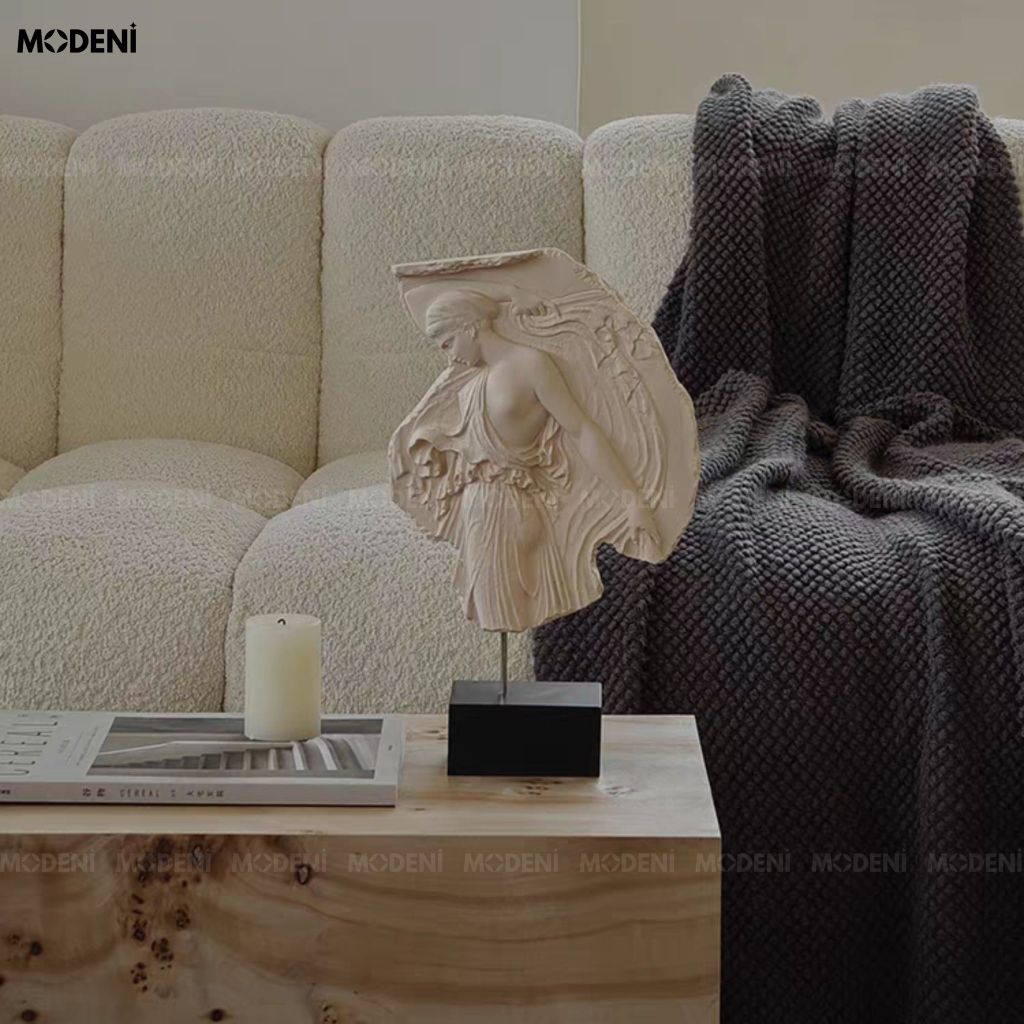 Tượng Trang Trí Sereia Đá Kết Cao Cấp Điểm Nhấn Cho Tủ Kệ Sách Hiện Đại