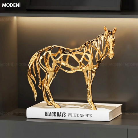  Tượng Ngựa Regal Stride Decor Hiện Đại Nghệ Thuật – Hợp Kim Mạ Vàng Cho Bàn, Kệ, Khu Vực Trang Trí Sang Trọng 
