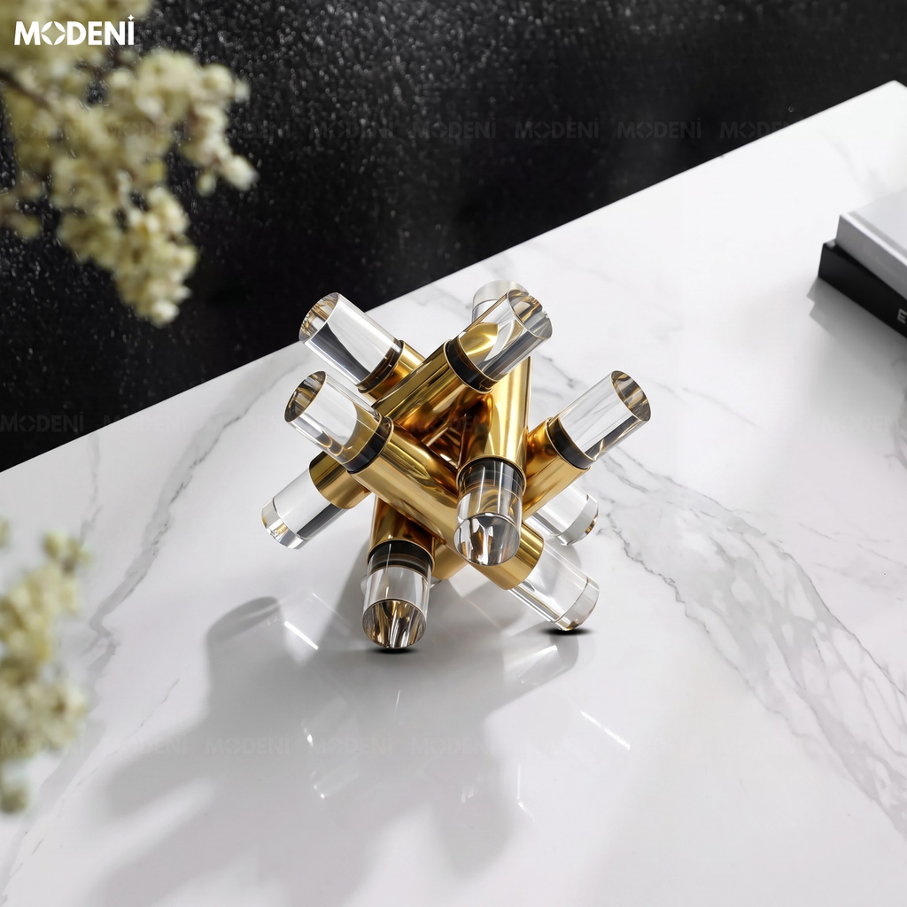 Tượng Polaris Nghệ Thuật Hiện Đại – Quỹ Đạo Pha Lê Trừu Tượng – Decor Bàn Làm Việc & Không Gian Thiết Kế