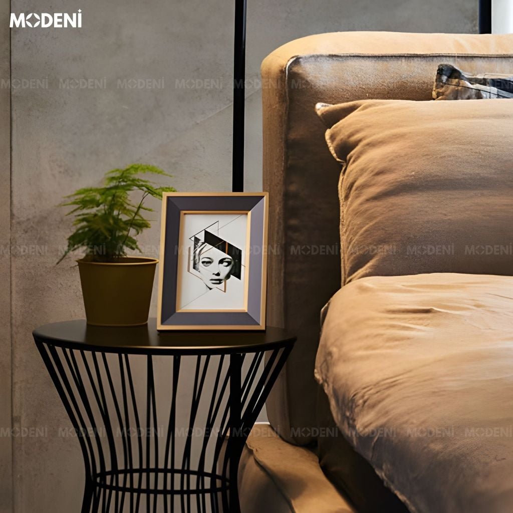 Khung Ảnh Rinia Gỗ Phối Thủy Tinh Hoa Văn Vân Gỗ Phối Ánh Kim Sang Trọng Cho Không Gian Hiện Đại