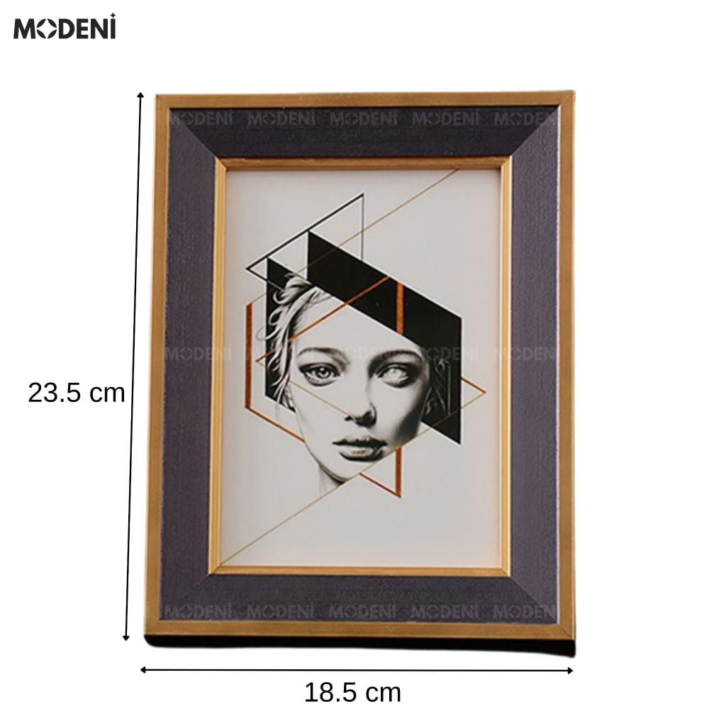 Khung Ảnh Rinia Gỗ Phối Thủy Tinh Hoa Văn Vân Gỗ Phối Ánh Kim Sang Trọng Cho Không Gian Hiện Đại