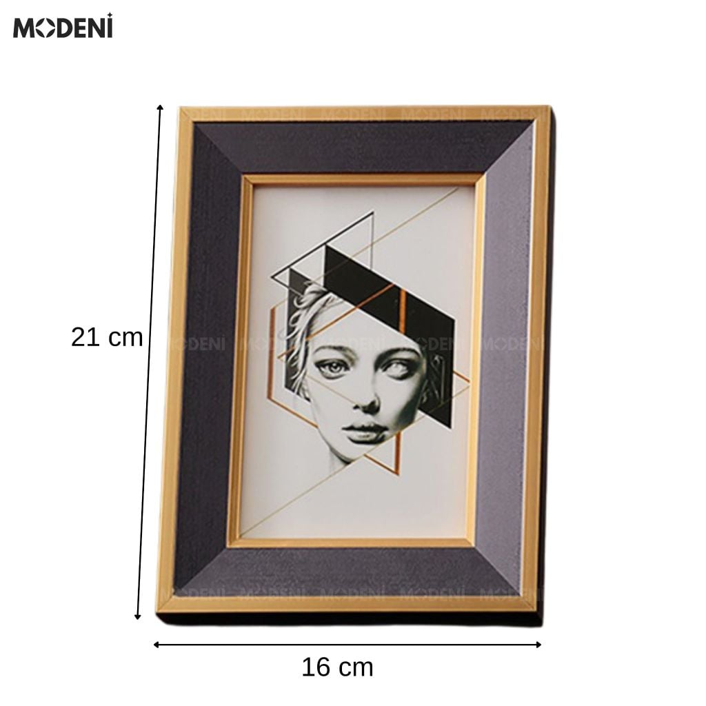 Khung Ảnh Rinia Gỗ Phối Thủy Tinh Hoa Văn Vân Gỗ Phối Ánh Kim Sang Trọng Cho Không Gian Hiện Đại