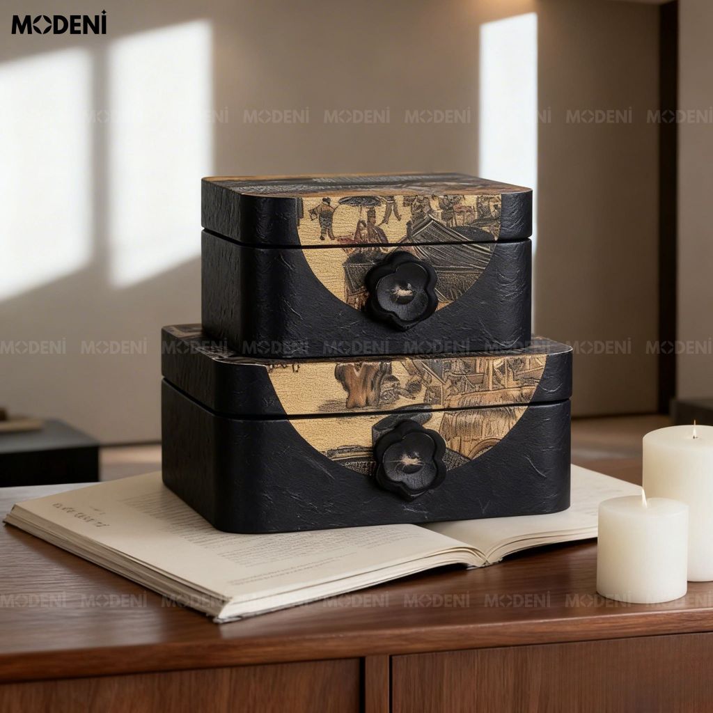 Set Hộp Trang Sức The Heritage Cao Cấp - Thiết Kế Bán Nguyệt Hoài Cổ Độc Đáo, Không Gian Lưu Trữ Nghệ Thuật Quyền Quý.