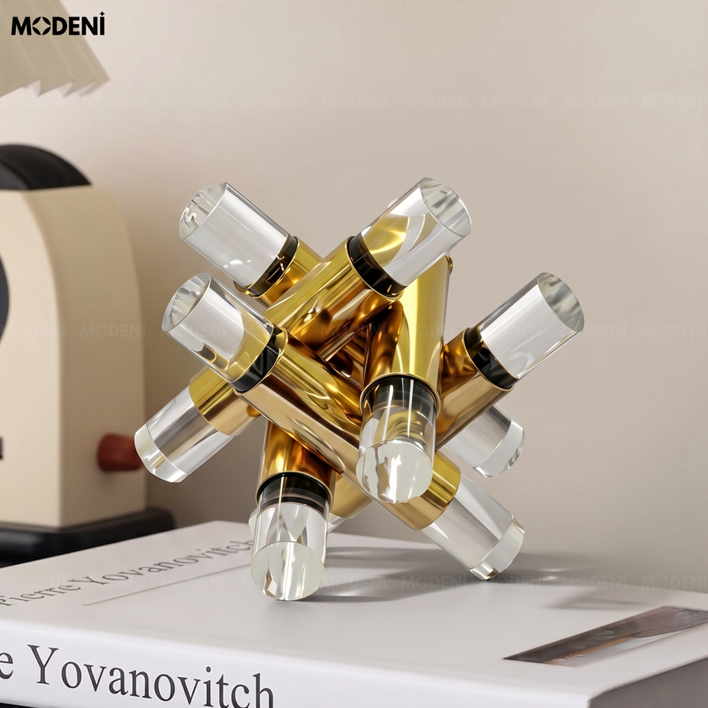 Tượng Polaris Nghệ Thuật Hiện Đại – Quỹ Đạo Pha Lê Trừu Tượng – Decor Bàn Làm Việc & Không Gian Thiết Kế