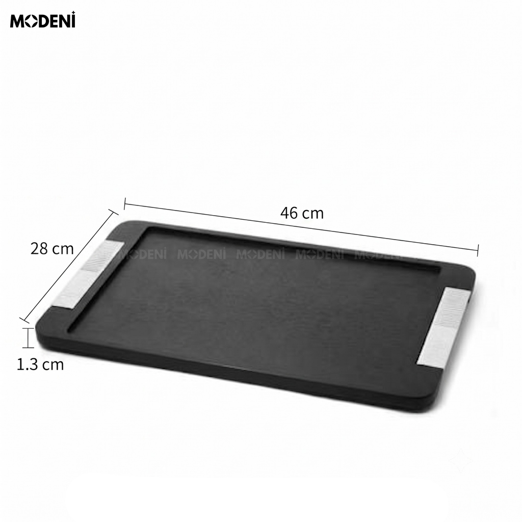 Khay Trang Trí Onyx Gỗ Sồi Phối Hợp Kim Đen Nhám Phong Cách Tối Giản