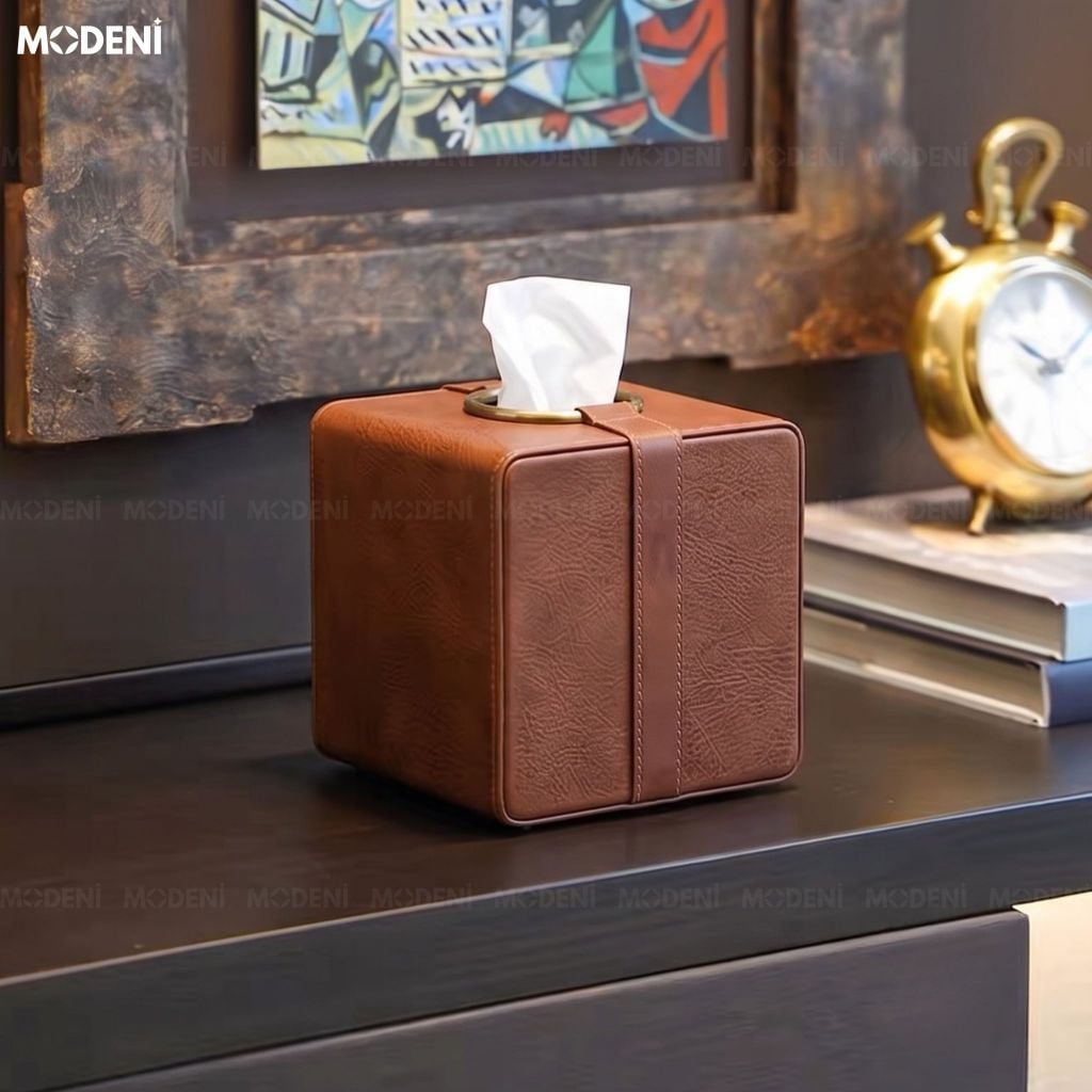 Hộp Khăn Giấy Carla Luxe Da PU Cao Cấp Vintage Hiện Đại Thanh Lịch Cho Bàn Ăn Và Văn Phòng