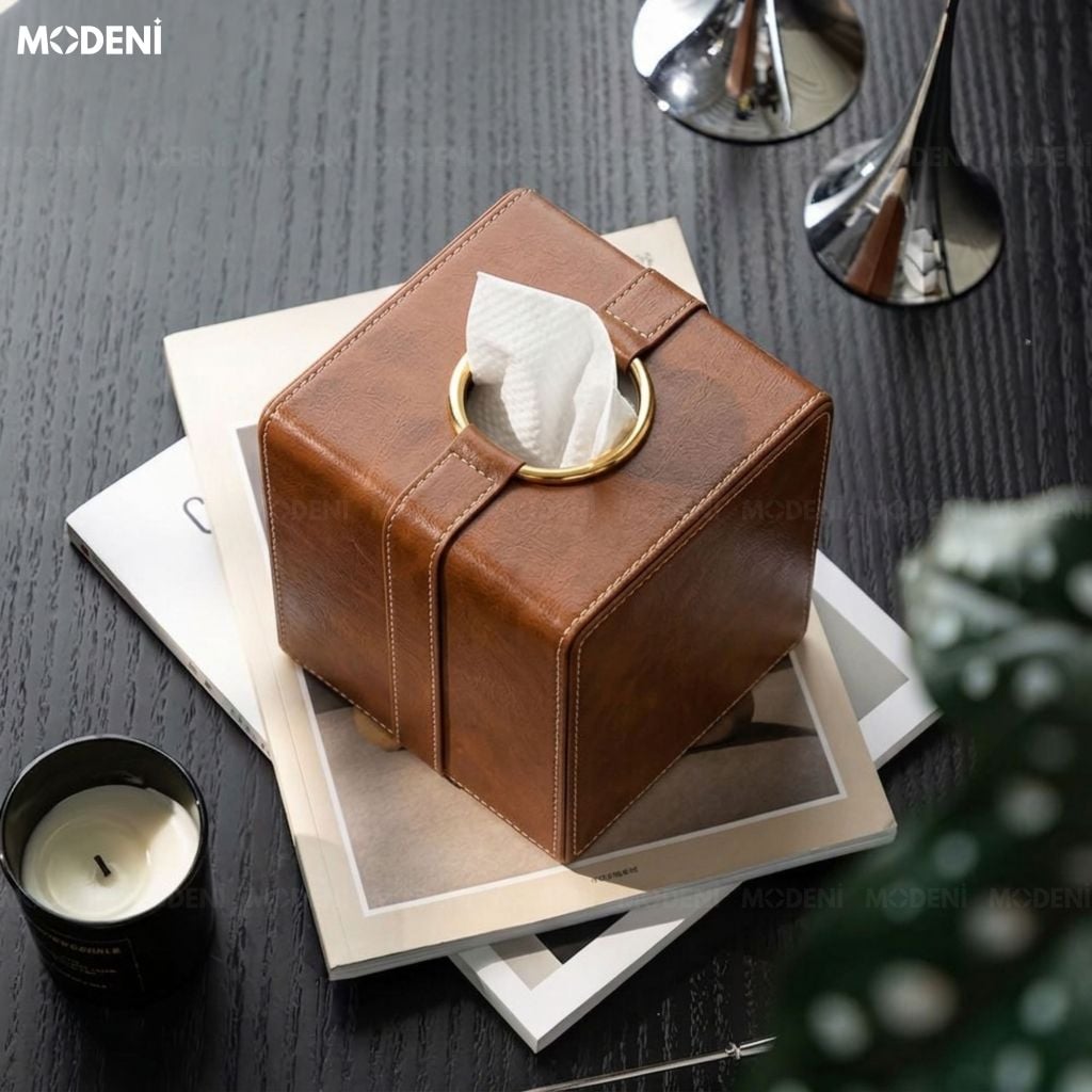 Hộp Khăn Giấy Carla Luxe Da PU Cao Cấp Vintage Hiện Đại Thanh Lịch Cho Bàn Ăn Và Văn Phòng