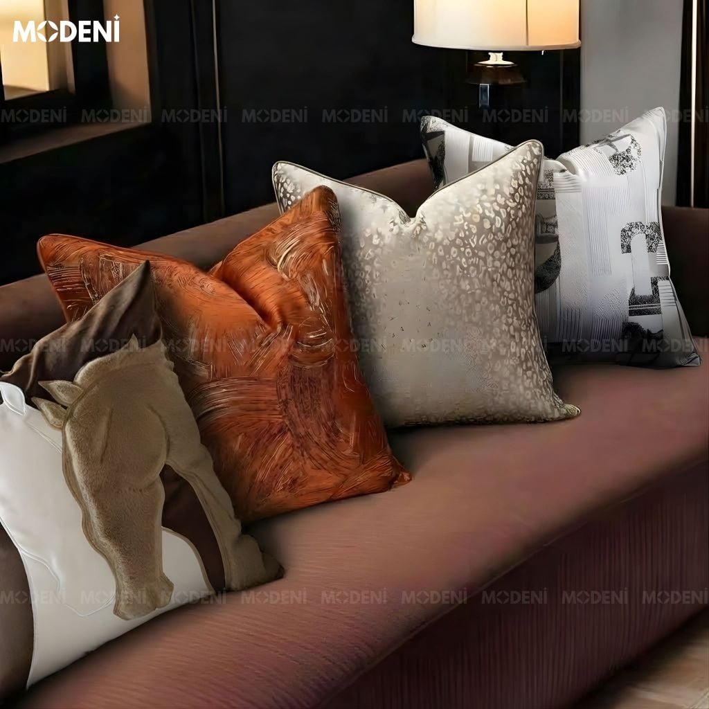 Set Vỏ Gối Sofa Bronze Cao Cấp Phong Cách Sang Trọng Hiện Đại Tạo Cảm Giác Vương Giả.