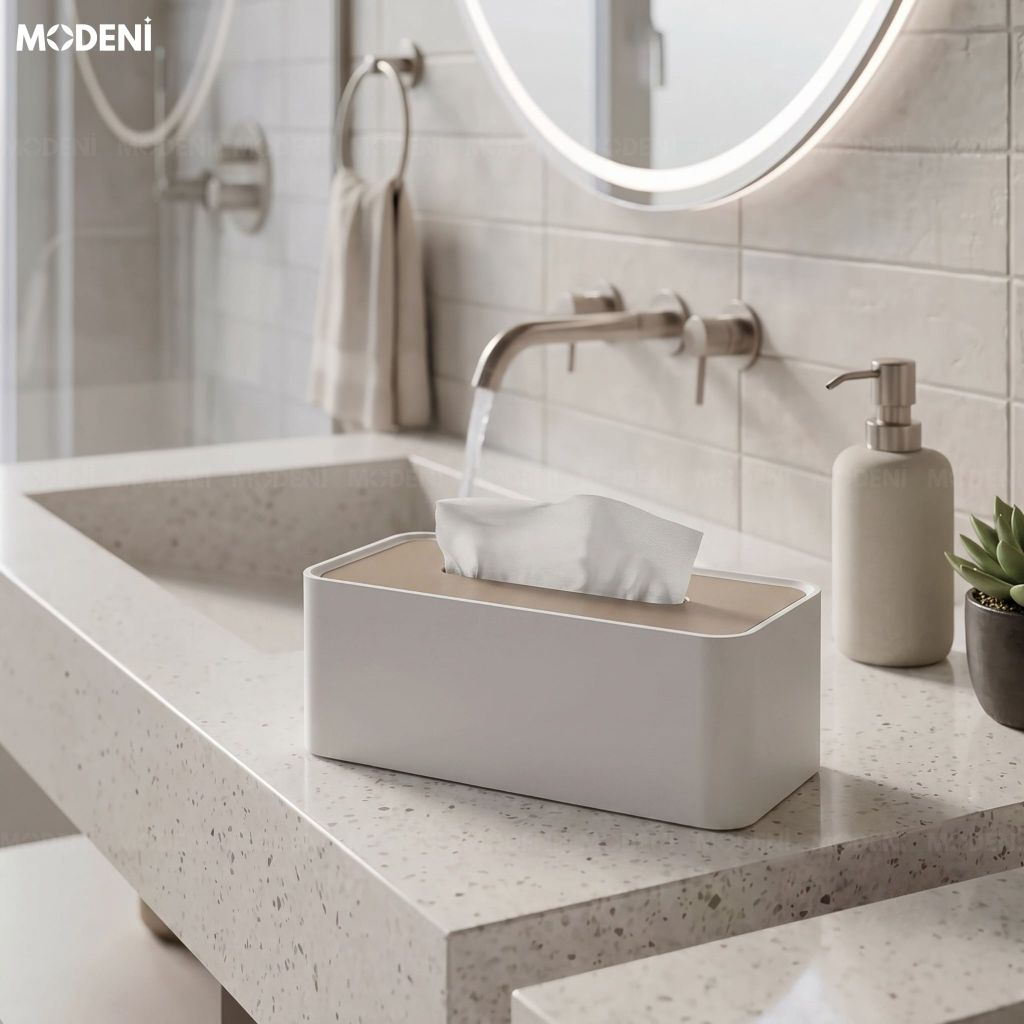 Hộp Khăn Giấy Iko Composite Nắp Kim Loại – Điểm Nhấn Modern Luxury Cho Không Gian Sống Tinh Tế