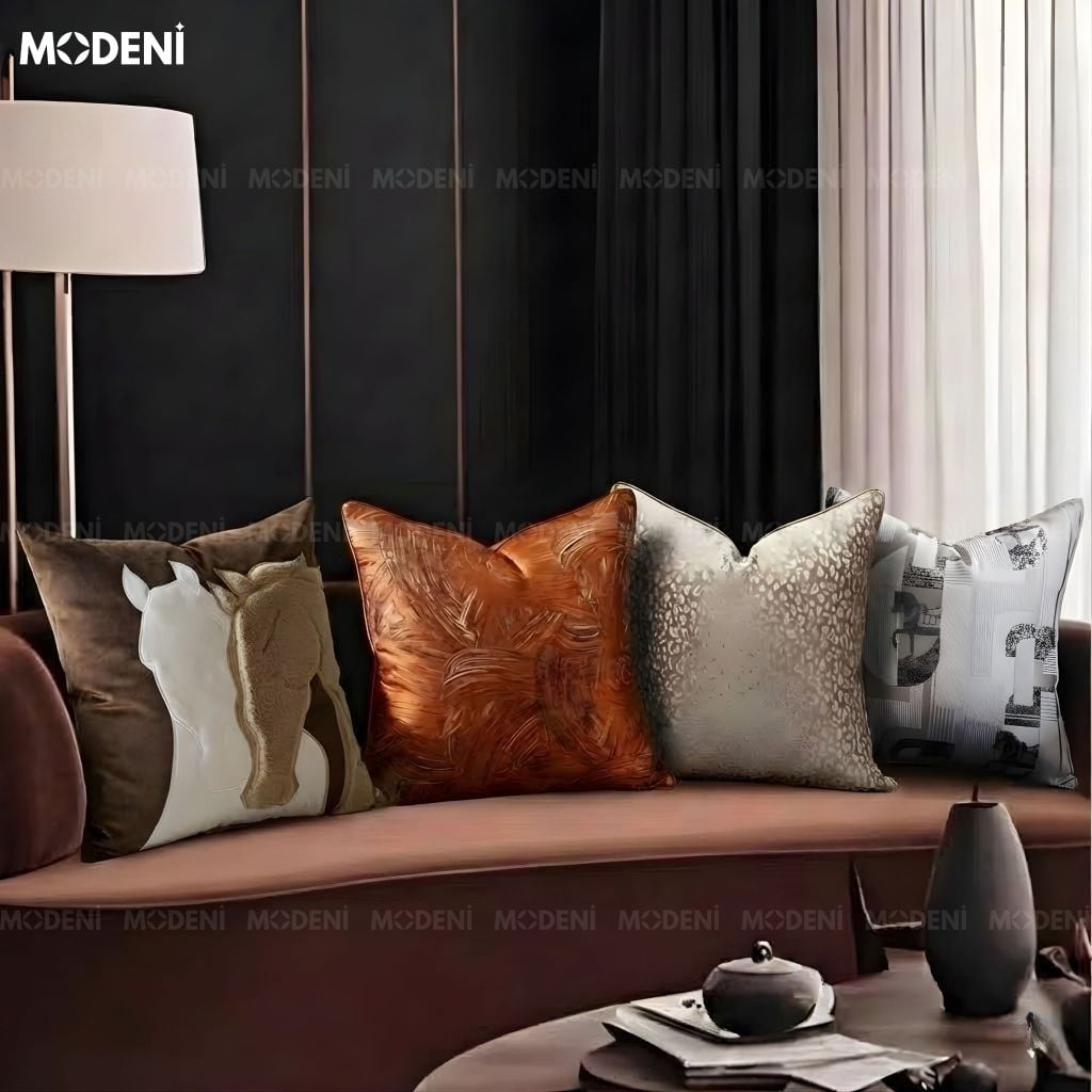 Set Vỏ Gối Sofa Bronze Cao Cấp Phong Cách Sang Trọng Hiện Đại Tạo Cảm Giác Vương Giả.
