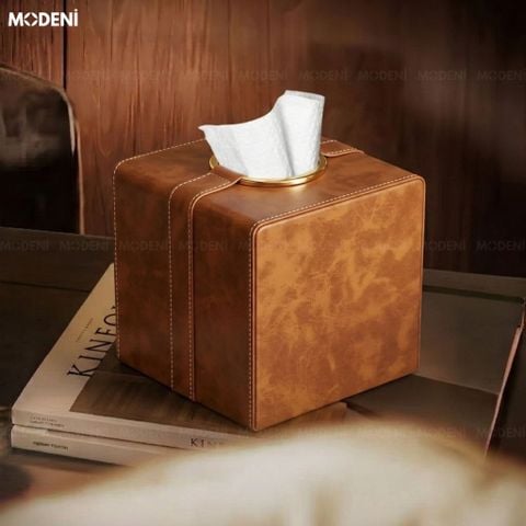  Hộp Khăn Giấy Carla Luxe Da PU Cao Cấp Vintage Hiện Đại Thanh Lịch Cho Bàn Ăn Và Văn Phòng 