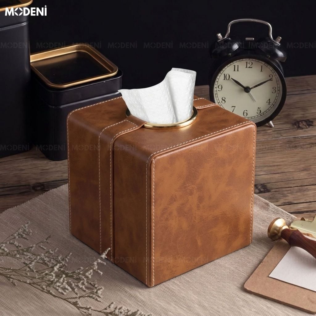 Hộp Khăn Giấy Carla Luxe Da PU Cao Cấp Vintage Hiện Đại Thanh Lịch Cho Bàn Ăn Và Văn Phòng
