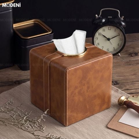  Hộp Khăn Giấy Carla Luxe Da PU Cao Cấp Vintage Hiện Đại Thanh Lịch Cho Bàn Ăn Và Văn Phòng 