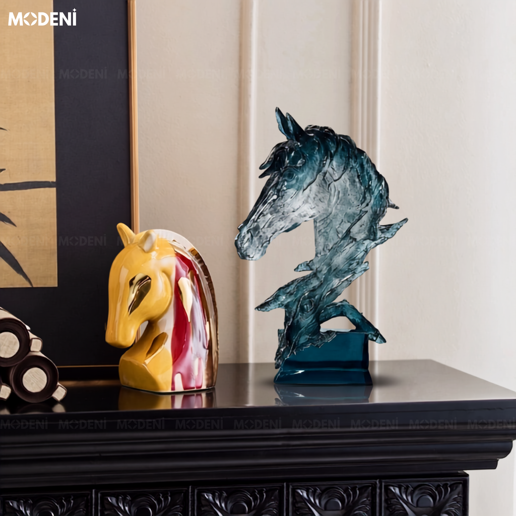 Tượng Ngựa Trang Trí Acacia Cao Cấp – Tượng Decor Đầu Ngựa Nghệ Thuật – Món Quà Tân Gia Lý Tưởng