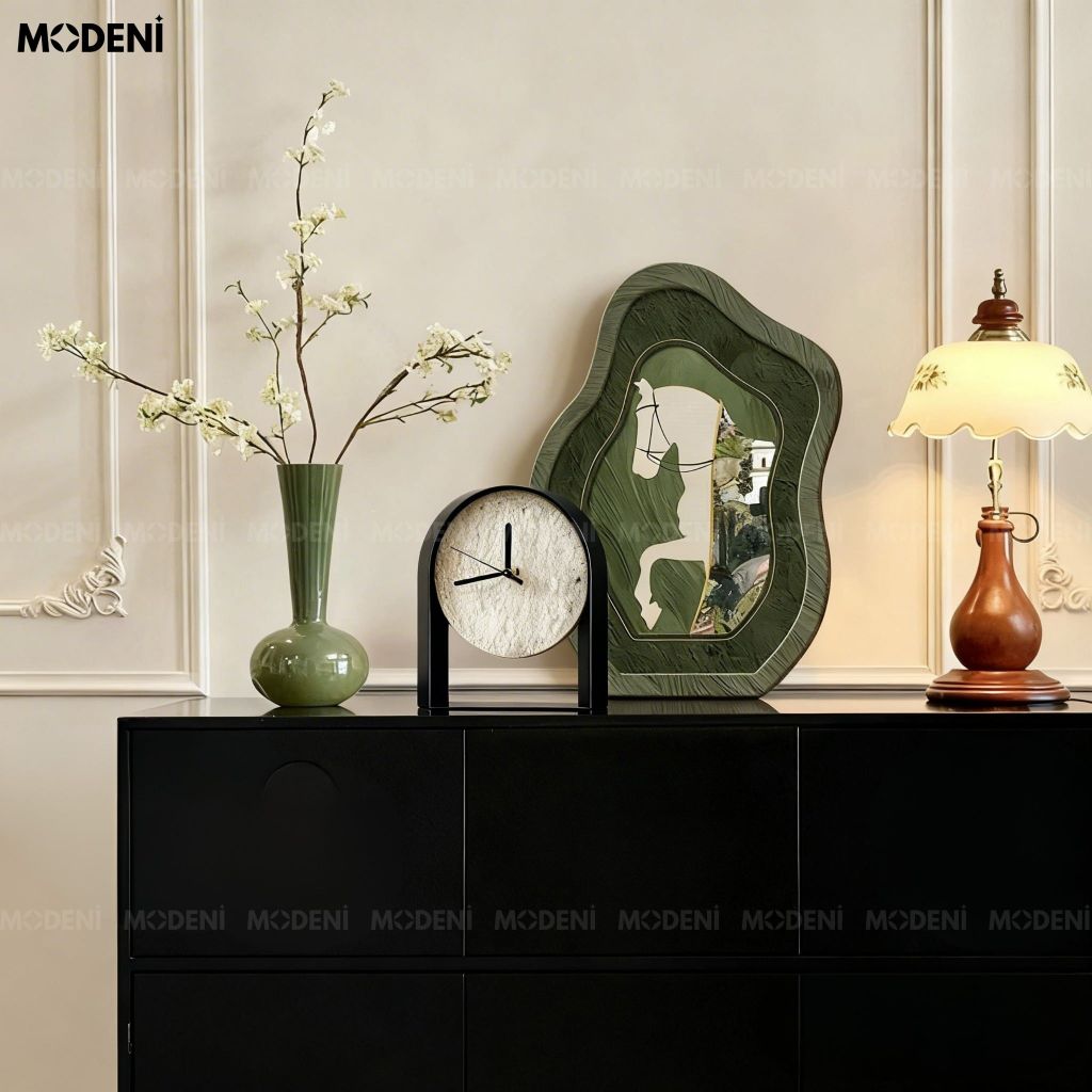 Tượng Arca Đen Đồng Hồ Cao Cấp - Thiết Kế Hình Vòm, Nghệ Thuật Điêu Khắc Thời Gian Đương Đại Đẳng Cấp