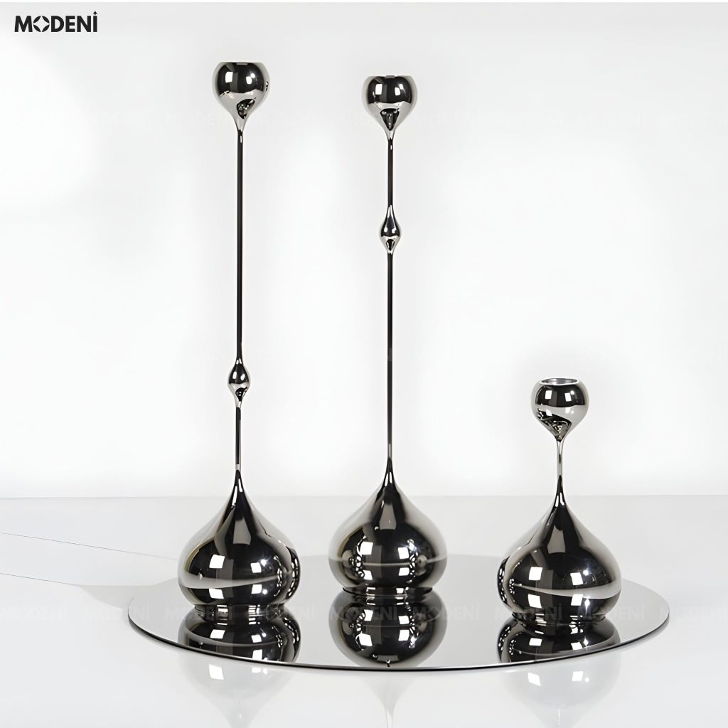 Set 3 Chân Nến Kim Loại Yusla Black – Chân Nến Trang Trí Cao Cấp – Tôn Vẻ Đẹp Không Gian Hiện Đại – Decor Phòng Khách & Bàn Sofa