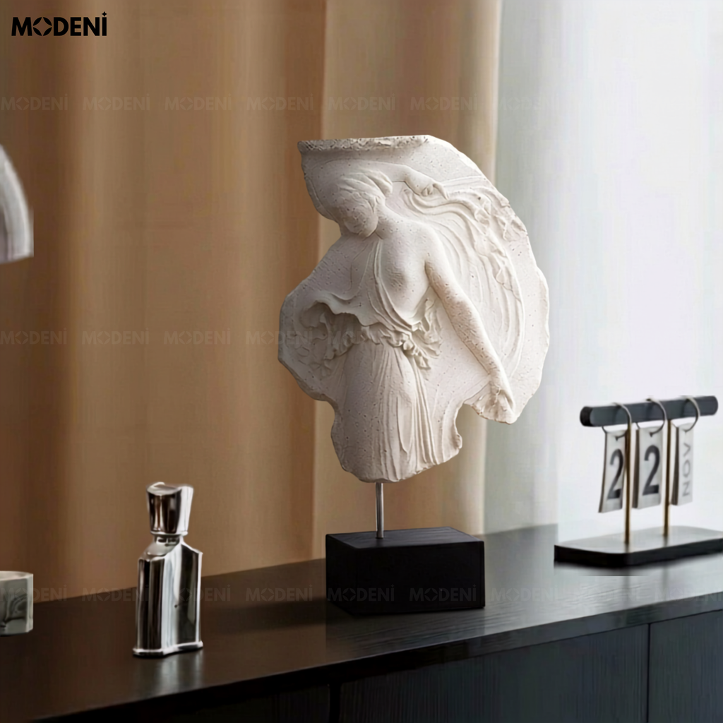 Tượng Trang Trí Sereia Đá Kết Cao Cấp Điểm Nhấn Cho Tủ Kệ Sách Hiện Đại