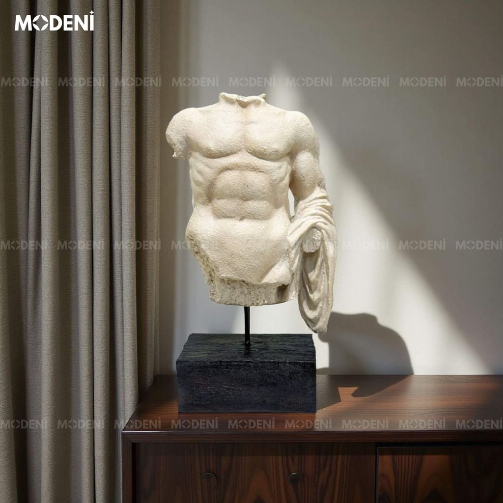 Tượng Trang Trí Thision – Tượng Cơ Thể Nam Hy Lạp Cổ Điển – Decor Nghệ Thuật Phong Cách Châu Âu Cho Kệ Tủ & Bàn Console