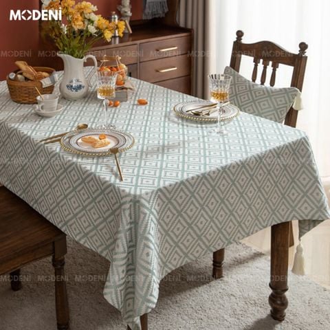 khăn trải bàn Friday hoạ tiết hình học mát mắt