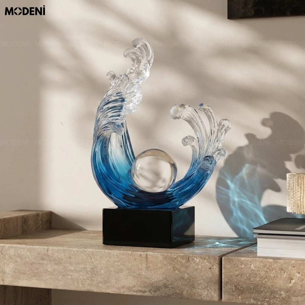 Tượng Trang Trí Aquen Cao Cấp nghệ thuật trừu tượng cho không gian làm việc, điểm nhấn cân bằng và tĩnh lặng