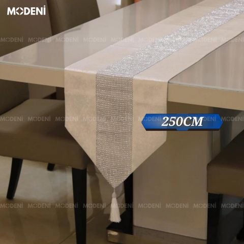 khăn runner Glassy pha lê bạc sang trọng