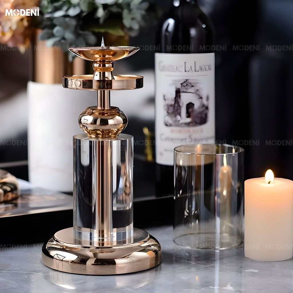 Set Chân Nến Pha Lê Oriona – Chân Nến Decor Sang Trọng – Tán Sáng Ánh Nến Tinh Tế – Phù Hợp Phòng Khách, Bàn Console & Không Gian Tiệc