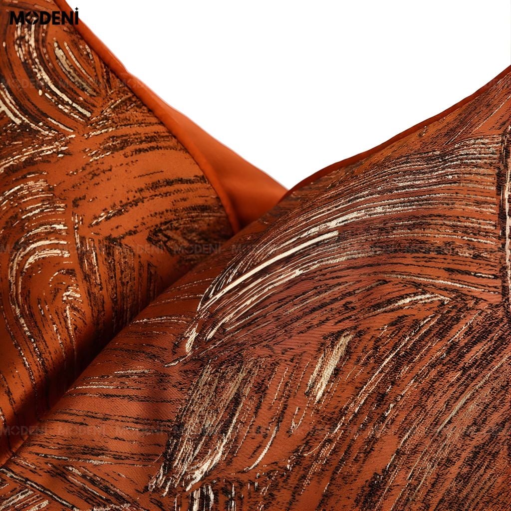 Vỏ Gối Sofa Noirline – Vải Jacquard Phối Nhung Thiết Kế Brushstroke May Ẩn Hiện Đại