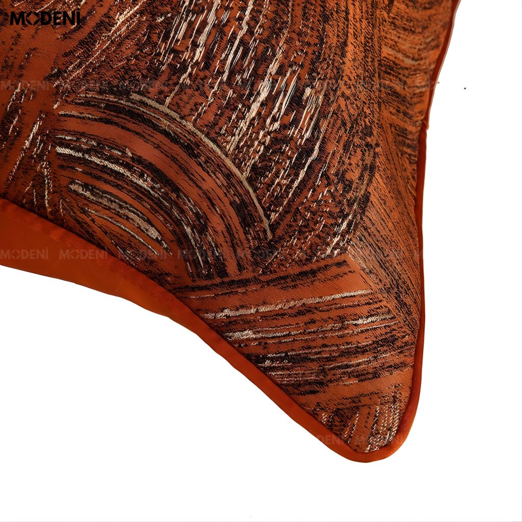 Vỏ Gối Sofa Noirline – Vải Jacquard Phối Nhung Thiết Kế Brushstroke May Ẩn Hiện Đại