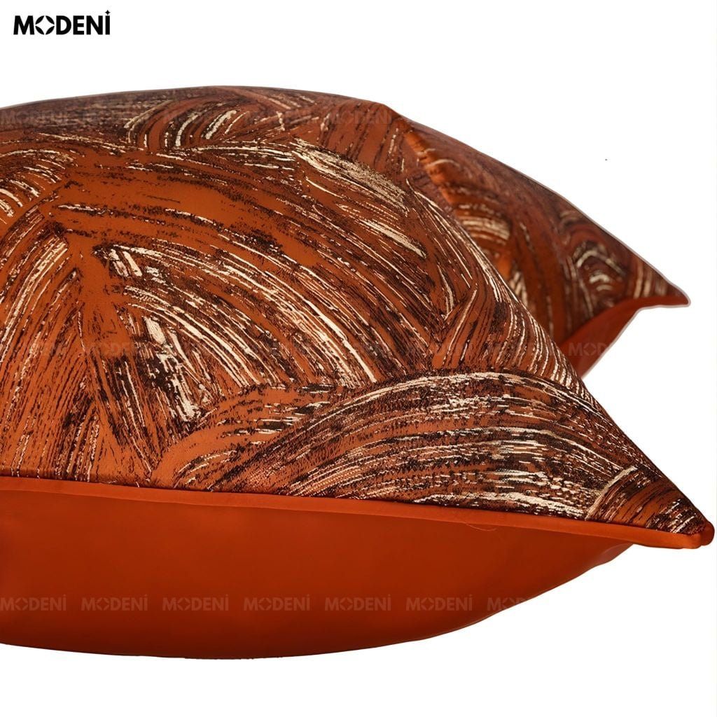 Vỏ Gối Sofa Noirline – Vải Jacquard Phối Nhung Thiết Kế Brushstroke May Ẩn Hiện Đại