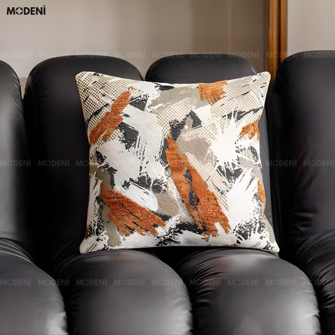  Vỏ Gối Sofa Interlace – Vải Chenille Họa Tiết Sơn Loang Dệt Nổi Phong Cách Indochine 