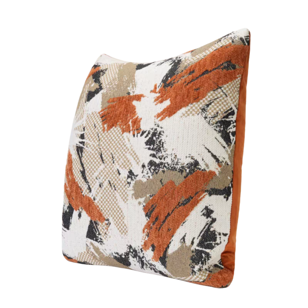 Vỏ Gối Sofa Interlace – Vải Chenille Họa Tiết Sơn Loang Dệt Nổi Phong Cách Indochine