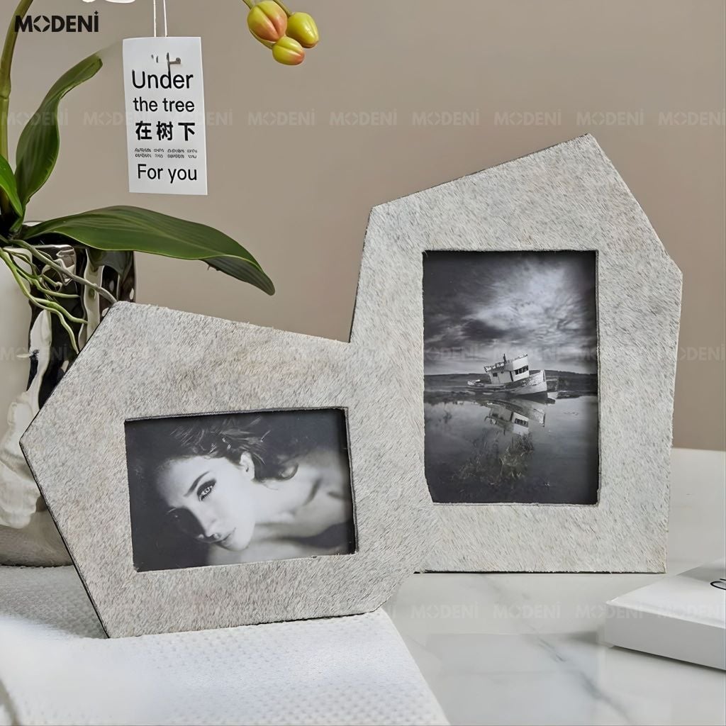 Set Khung Ảnh Savage Gỗ Phối Lông Ngựa Trắng Cao Cấp Sang Trọng Cho Không Gian Hiện Đại