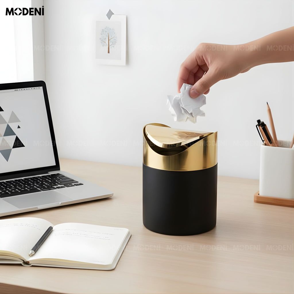 Thùng Rác Faye Kim Loại Cao Cấp Nắp Mạ Vàng Bóng Phong Cách Nghệ Thuật Cho Không Gian Riêng Thư Giãn Sang Trọng Hiện Đại
