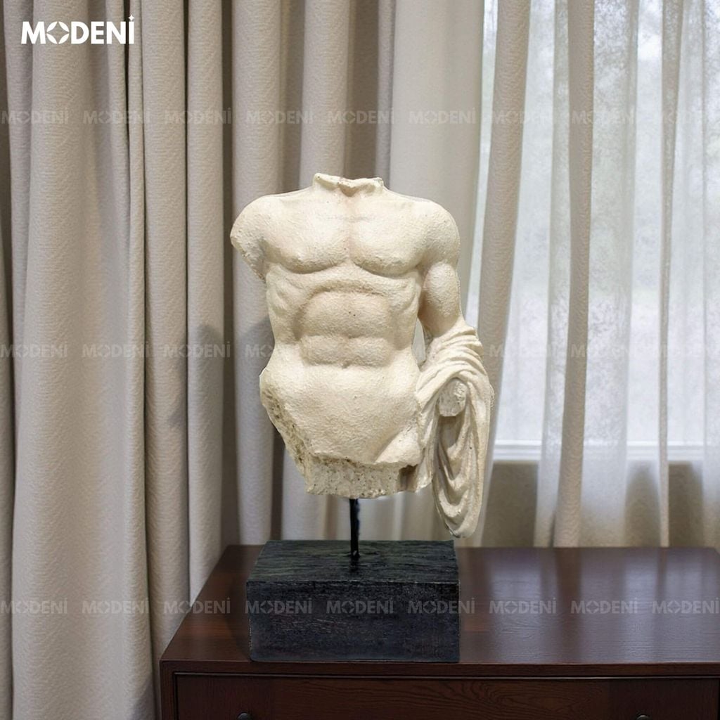 Tượng Trang Trí Thision – Tượng Cơ Thể Nam Hy Lạp Cổ Điển – Decor Nghệ Thuật Phong Cách Châu Âu Cho Kệ Tủ & Bàn Console