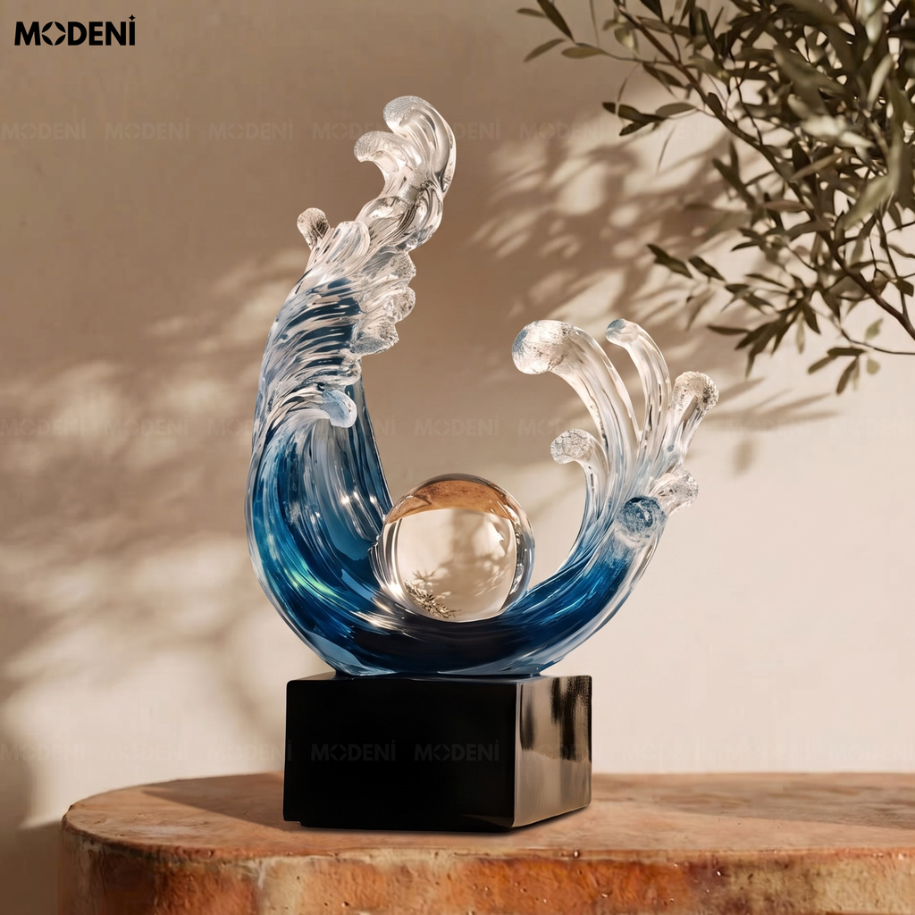 Tượng Trang Trí Aquen Cao Cấp nghệ thuật trừu tượng cho không gian làm việc, điểm nhấn cân bằng và tĩnh lặng