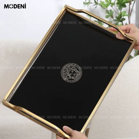 khay chữ nhật barocco luxury decor phòng khách