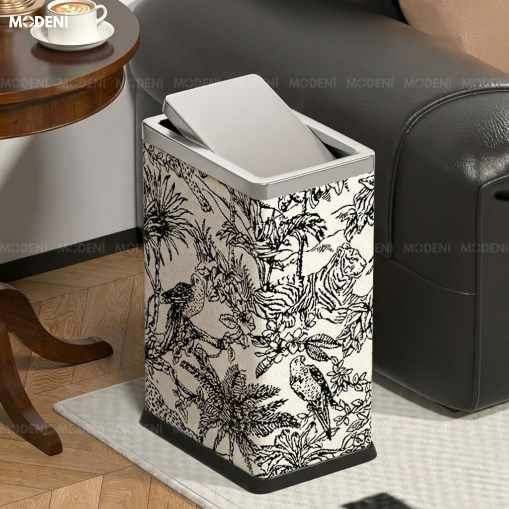 Thùng Rác Monaco Da Cao Cấp Nắp Lật Tự Cân Bằng Họa Tiết Cổ Điển Sang Trọng Phù Hợp Cho Không Gian Sinh Hoạt Sang Trọng