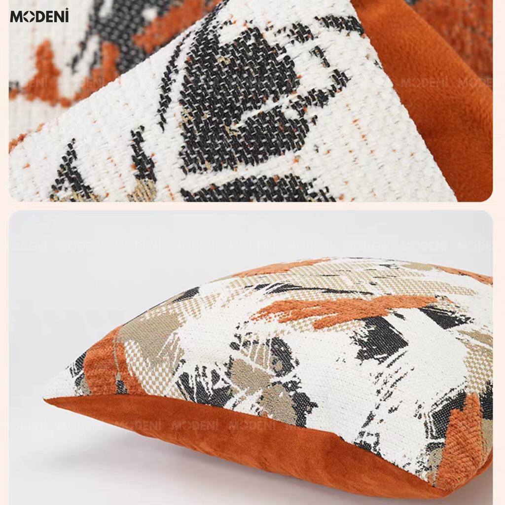 Vỏ Gối Sofa Interlace – Vải Chenille Họa Tiết Sơn Loang Dệt Nổi Phong Cách Indochine