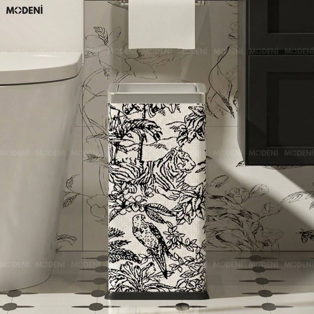 Thùng Rác Monaco Da Cao Cấp Nắp Lật Tự Cân Bằng Họa Tiết Cổ Điển Sang Trọng Phù Hợp Cho Không Gian Sinh Hoạt Sang Trọng