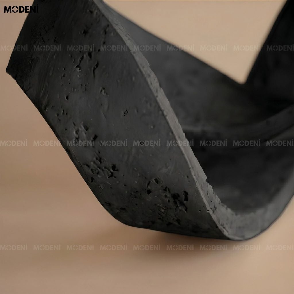 Tượng Trang Trí Loop Thắt Nút Trừu Tượng Composite Đen Nhám Phong Cách Hiện Đại Chic
