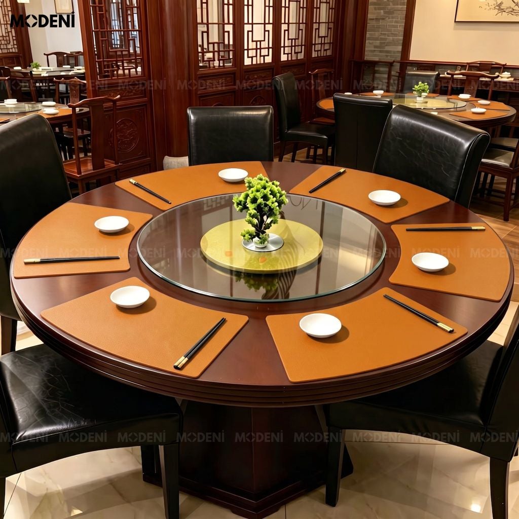 Tấm Lót Bàn Ăn Arcato Placemat PVC Giả Da Cam Dáng Cong Bán Nguyệt Chống Nước Dễ Lau Chùi Cho Bàn Tiệc