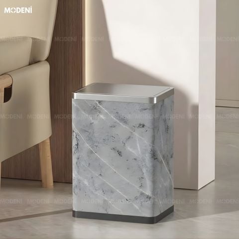  Thùng rác Lithos Da Cao Cấp Nắp Lật Tự Cân Bằng Họa Tiết Vân Đá Nhám Hiện Đại Phù Hợp Cho Không Gian Sinh Hoạt Hiện Đại 